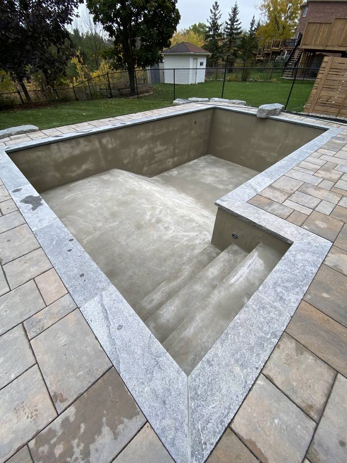 Insulated concrete pool shell under construction
