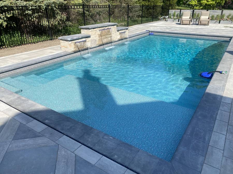 Pool with natural stone deck
