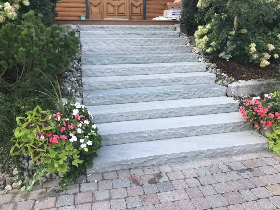Stone steps with planting