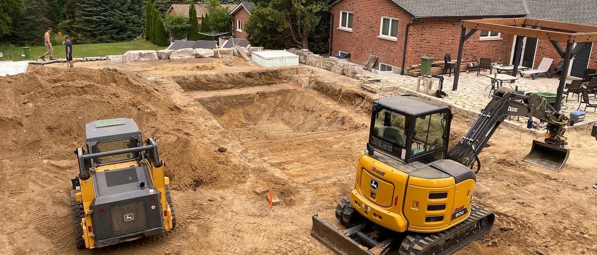 Excavation and site preparation on a Caledon property